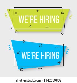 Creative vector illustration of we are hiring - join our team text banner isolated on transparent background. Art design business recruiting template. Abstract concept job vacancy advertisement