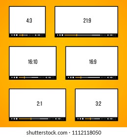 Creative vector illustration of web players for video, audio isolated on transparent background. Art design. Different proportions and size. Abstract concept graphic element for web and mobile apps