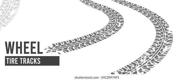 Creative vector illustration of wheel tire tracks.