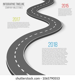 Creative vector illustration of winding curved road. Art design. Highway with markings. Direction, transportation set. Abstract concept graphic element. Way location infographic template. Pin pointer