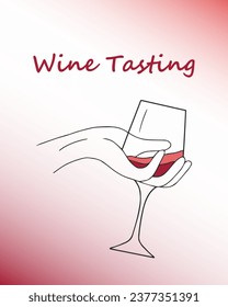 Creative vector illustration with a wine bottle and a glass of wine in the style of contemporary painting.art design for the menu or for decoration of restaurant,bar in contemporary style.Hand-drawn