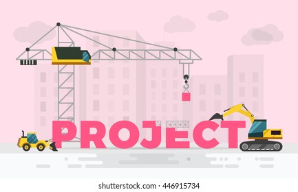 Creative vector illustration word concepts for project.Business concept web banner.