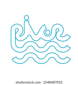 Creative vector illustration of the word River, logo idea	
