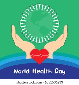 Creative vector illustration for World Health Day campaigns. Can be used for posters, web banners, backgrounds, signs, symbols, badge, icon, and promotions. 
