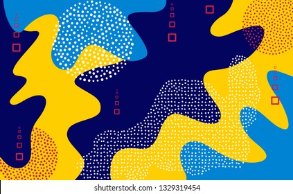 Creative vector illustration yellow color splash background. Art design trendy memphis style. Geometric line shape background. Abstract concept graphic playground banner element