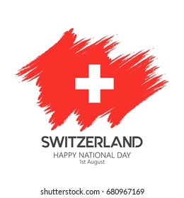 Creative Vector illustration,banner or poster for independence day of switzerland.