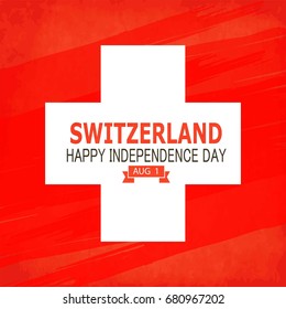 Creative Vector illustration,banner or poster for independence day of switzerland.