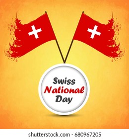 Creative Vector illustration,banner or poster for independence day of switzerland.