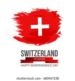 Creative Vector illustration,banner or poster for independence day of switzerland.
