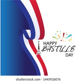 Creative vector Illustration,Card,Banner Or Poster For The French National Day.Happy Bastille Day