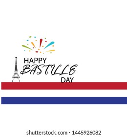Creative vector Illustration,Card,Banner Or Poster For The French National Day.Happy Bastille Day
