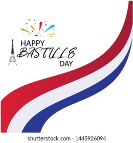 Creative vector Illustration,Card,Banner Or Poster For The French National Day.Happy Bastille Day