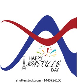 Creative vector Illustration,Card,Banner Or Poster For The French National Day.Happy Bastille Day