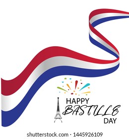 Creative vector Illustration,Card,Banner Or Poster For The French National Day.Happy Bastille Day