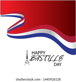 Creative vector Illustration,Card,Banner Or Poster For The French National Day.Happy Bastille Day