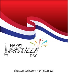 Creative vector Illustration,Card,Banner Or Poster For The French National Day.Happy Bastille Day