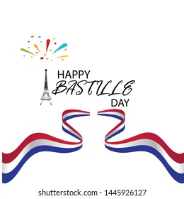 Creative vector Illustration,Card,Banner Or Poster For The French National Day.Happy Bastille Day