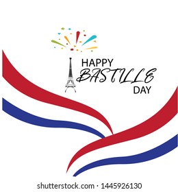 Creative vector Illustration,Card,Banner Or Poster For The French National Day.Happy Bastille Day