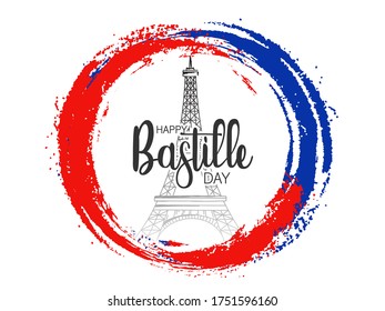 Creative vector Illustration,Card,Banner Or Poster For The French National Day.Happy Bastille Day