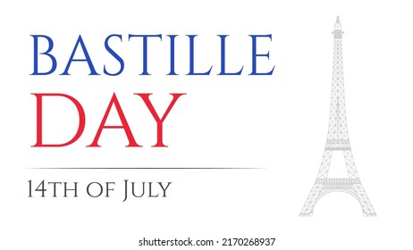 Creative vector Illustration,Card,Banner Or Poster For The French National Day.Happy Bastille Day