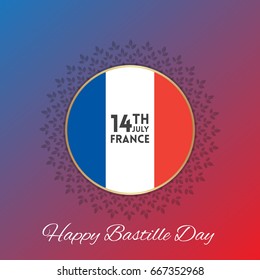 Creative Vector illustration,card,banner or poster for the French National Day.Happy Bastille Day greetings card design.
