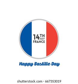 Creative Vector illustration,card,banner or poster for the French National Day.Happy Bastille Day greetings card design.