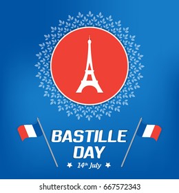 Creative Vector illustration,card,banner or poster for the French National Day.Happy Bastille Day greetings card design. 14th July viva france 