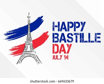 Creative vector Illustration,Card,Banner Or Poster For The French National Day.Happy Bastille Day