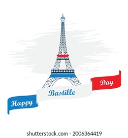 Creative vector Illustration,Card,Banner,Happy Bastille Day, French National Day
