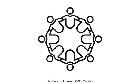 Creative vector image depicting diverse team members symbolizing collaboration and teamwork.