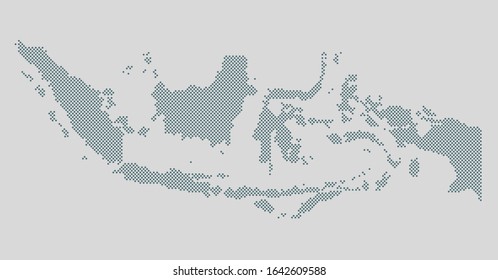 Creative vector Indonesia country map made of dots, points isolated on background. Indonesia template for your pattern, backdrop, poster. National technology modern sign concept.