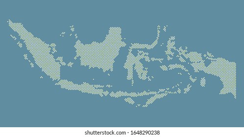 Kreative Vektorillustration Indonesien Landkarte aus Punkten, Punkte einzeln auf Hintergrund. Indonesische Vorlage für Ihr Muster, Hintergrund, Poster. Modernes Schilderkonzept der nationalen Technologie