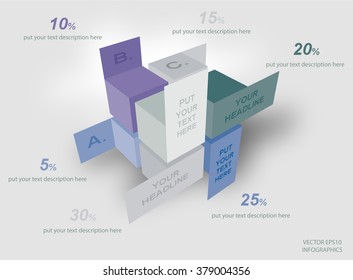 creative vector infographic cube diagram