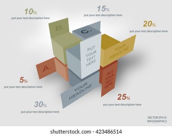 creative vector infographic cube diagram