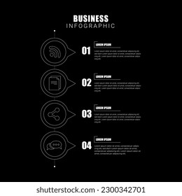 Creative vector infographics elements with creative design illustration. Can be used for workflow layout, diagram, number options,  icons for 4 steps or options, vector design template. EPS10