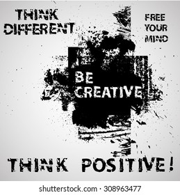 Creative Vector Inspirational Poster with Motivational Quote - Be Creative - 