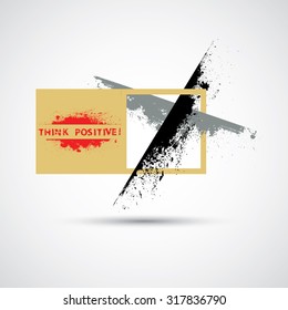 Creative Vector Inspirational Poster with Motivational Quote - Think positive - 