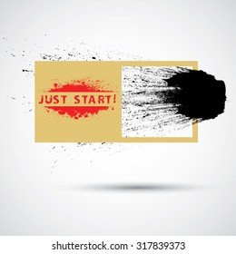 Creative Vector Inspirational Poster with Motivational Quote - Just Start - 