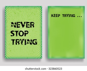 Creative Vector Inspirational Poster with Motivational Quote - Try again