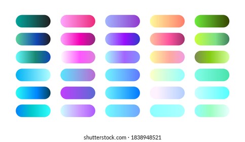 Creative vector isolated set of round buttons, markers. Soft color gradient collection.