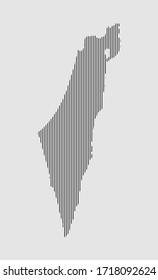 Creative vector Israel country map made of black lines isolated on background. Indonesia template for your pattern, backdrop, poster. National technology modern sign concept.