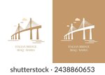 Creative vector of landmark icon of ITALIAN BRIDGE of Basra city in Iraq 