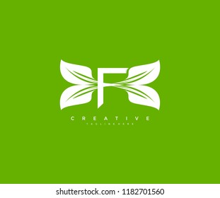 Creative Vector Leaf Wing Element Letter F Logo Design