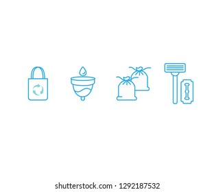 Creative vector lettering with words Zero Waste. Nature friendly concept based on redusing waste and using organic and reusable products in every life aspect. 