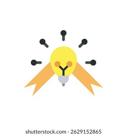 Creative vector of a lightbulb with wings representing imagination, freedom of thought, and out of the box ideas. Perfect for startup or innovation themed content.