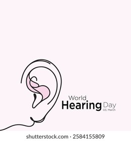 Creative Vector Line art of Social Creative of World Hearing Day vector illustration
