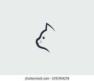 Creative vector logo of cute kitten