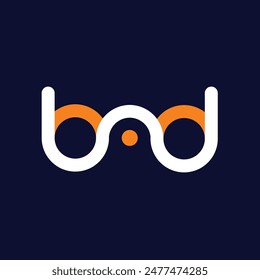 Creative vector logo design for the letters B A D on a black and colored background