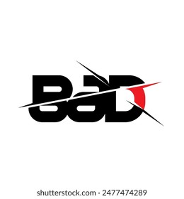 Creative vector logo design for the letters B A D on a black and colored background