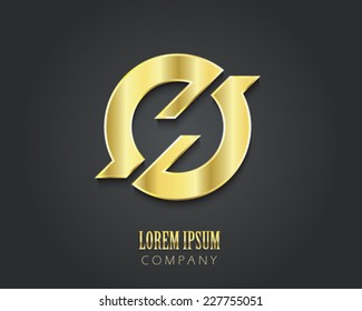 Creative vector logo design template. Golden symbol